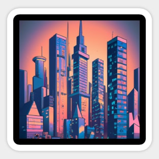 Retro Big City Sticker